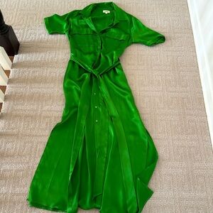 L’Agence Never Worn silk long dress with side slits. The green is gorgeous.